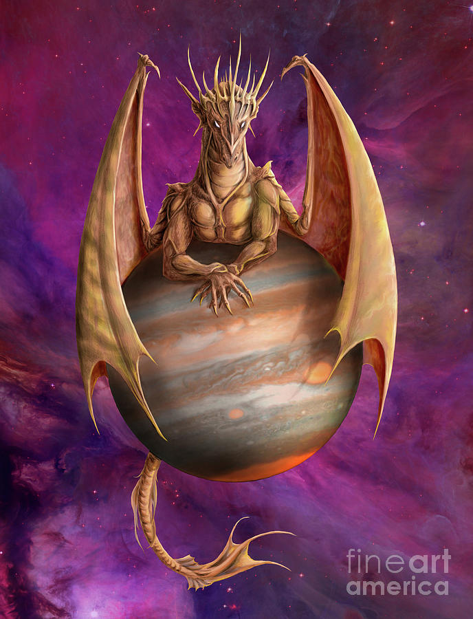 Jupiter Dragon #1 Digital Art by MGL Meiklejohn Graphics Licensing