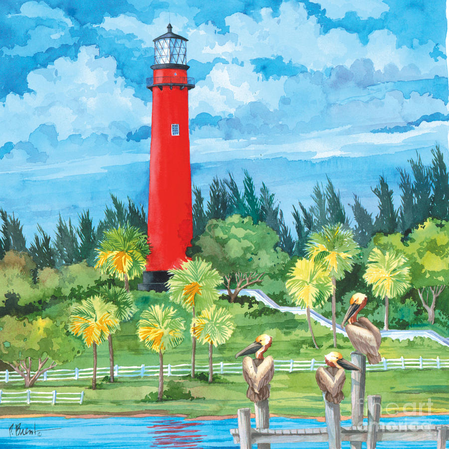 Lighthouse Painting - Jupiter Lighthouse #1 by Paul Brent