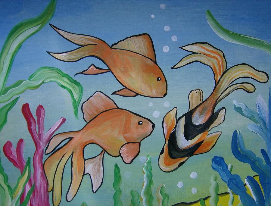 Just Fishy #1 Painting by Leslie Manley