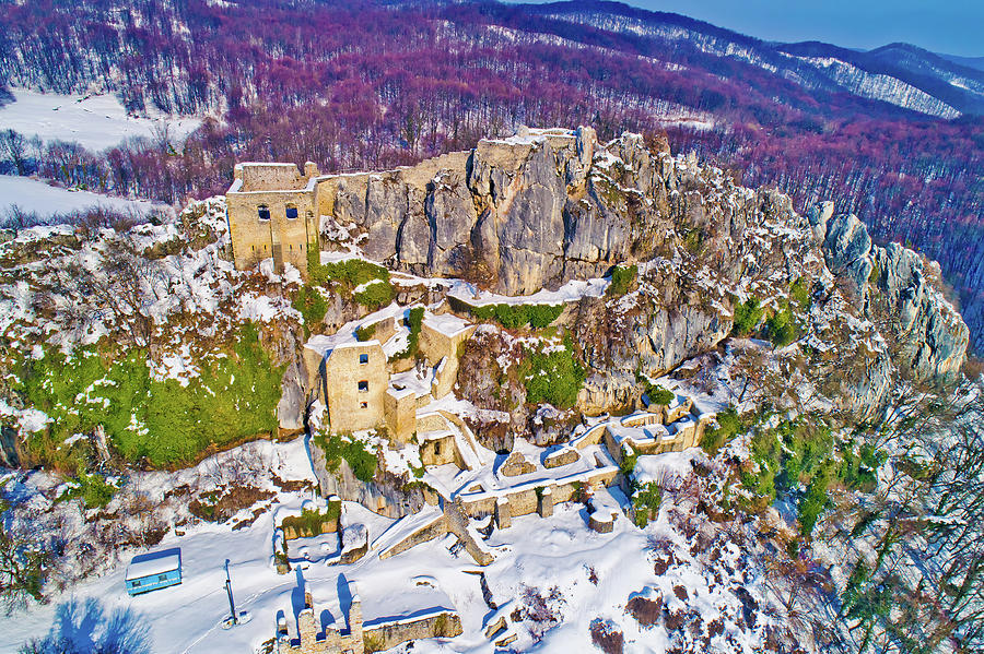 Kalnik mountain winter aerial view #1 Photograph by Brch Photography