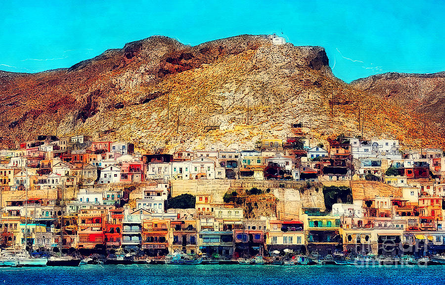 Kalymnos - Greek Island #1 Painting by Justyna Jaszke JBJart