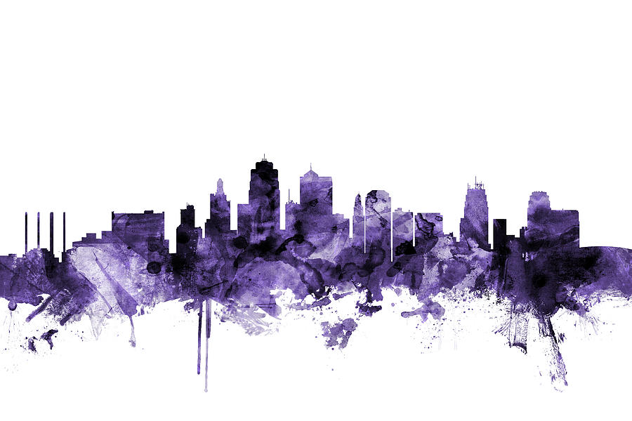Kansas City Digital Art - Kansas City Missouri Skyline #1 by Michael Tompsett