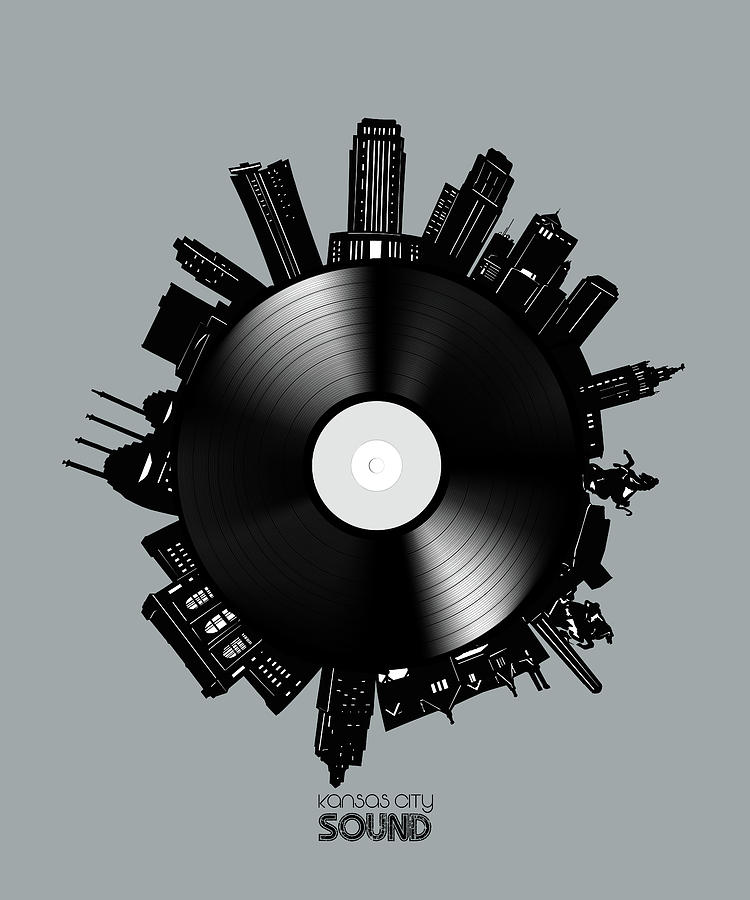 Kansas City Skyline Vinyl 8 Digital Art