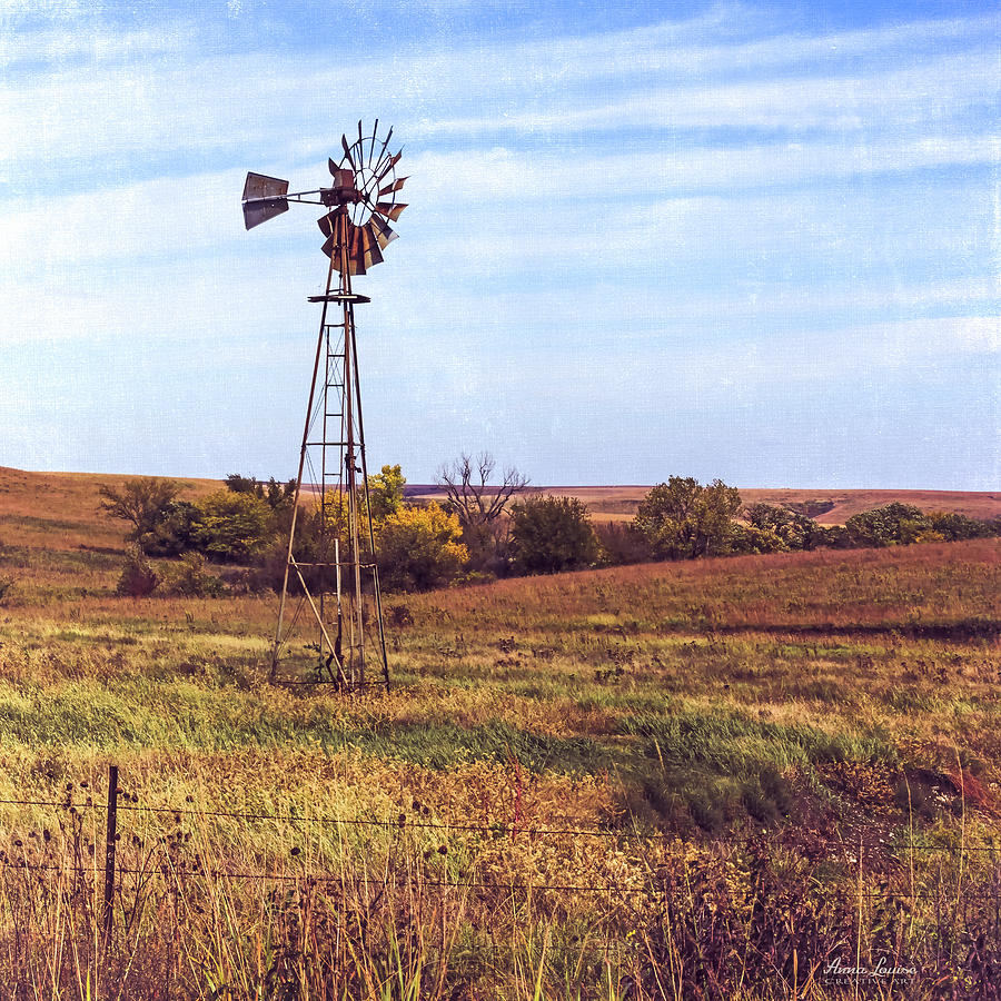 Kansas Prairie Windmill #2 Photograph by Anna Louise