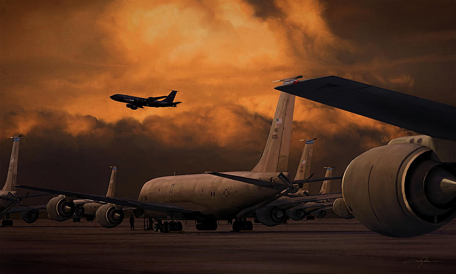 Kc-135 Flightline Digital Art by Dale Jackson