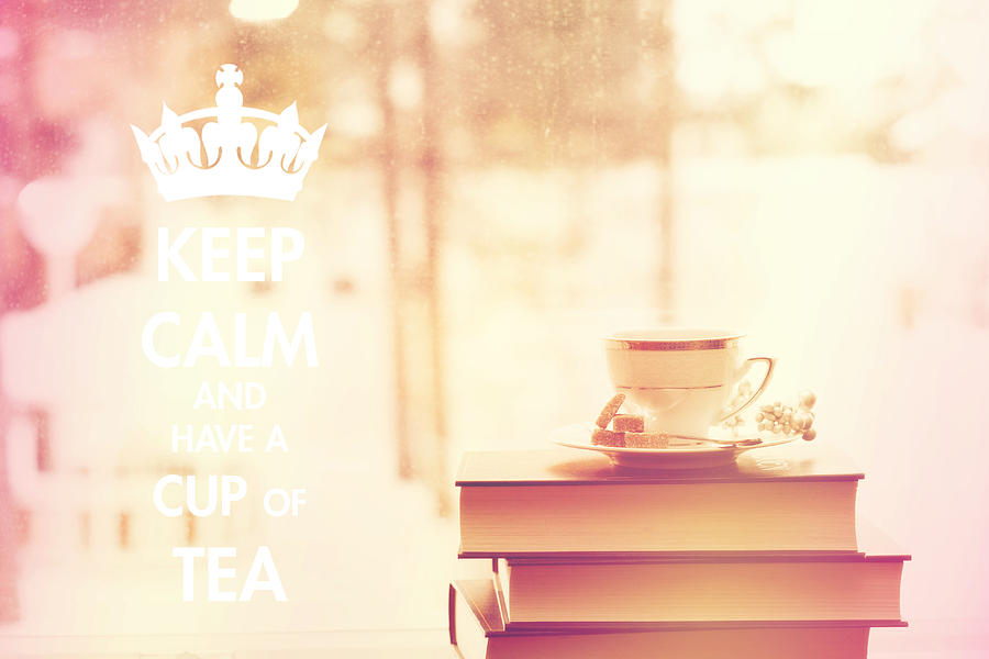 Book Photograph - Keep calm and have a cup of tea #1 by Sandra Rugina