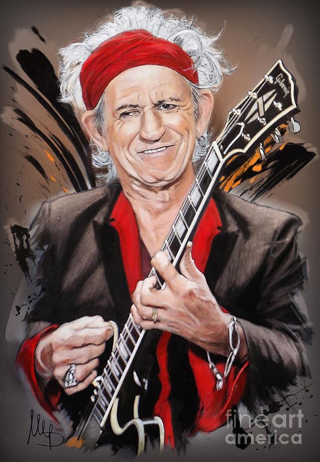 Keith Richards Pastel - Keith Richards 1 #1 by Melanie D