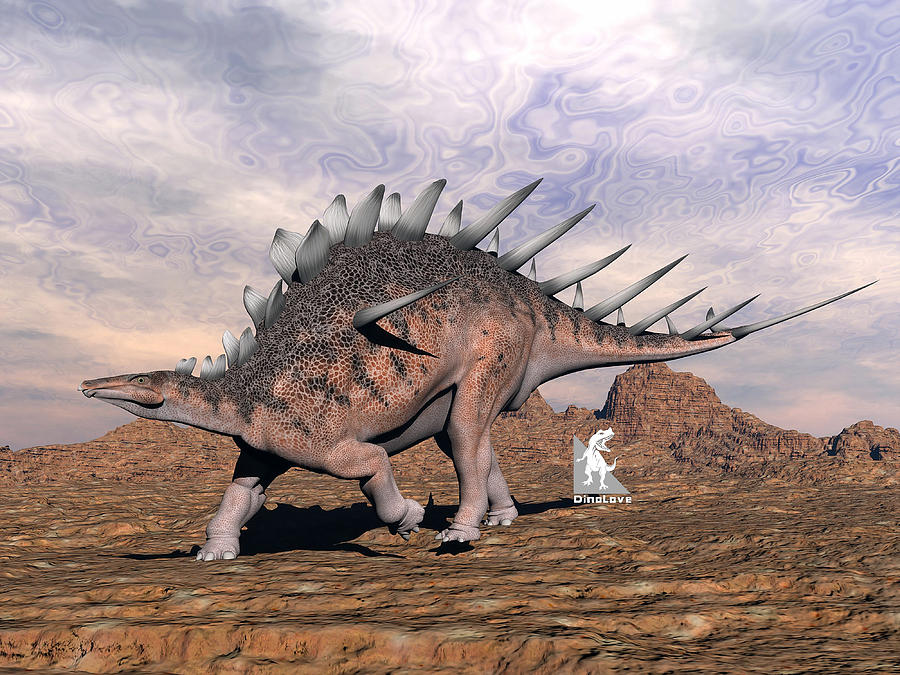 Kentrosaurus dinosaur in the desert - 3D render by Elenarts - Elena Duvernay Digital Art Kentrosaurus dinosaur in the desert - 3D render by Elenarts - Elena Duvernay Digital Art