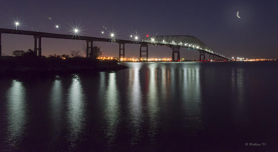 Key Bridge At Night Photograph by Brian Wallace