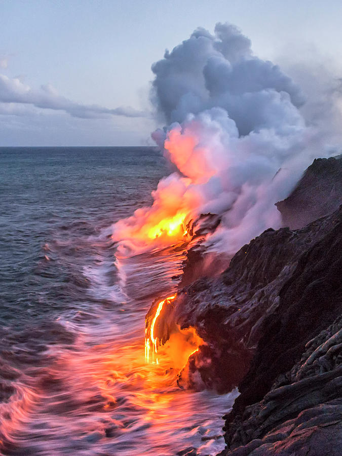 Pele Photograph - Kilauea Volcano Lava Flow Sea Entry 7 - The Big Island Hawaii by Brian Harig