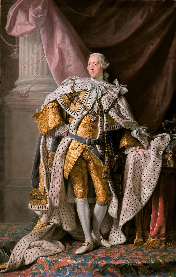 King George III in coronation robes #1 Painting by Allan Ramsay