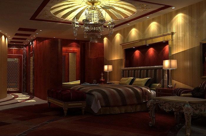 King Master Bedroom Presidental Suite Interior Digital Art by Walid Fahmy