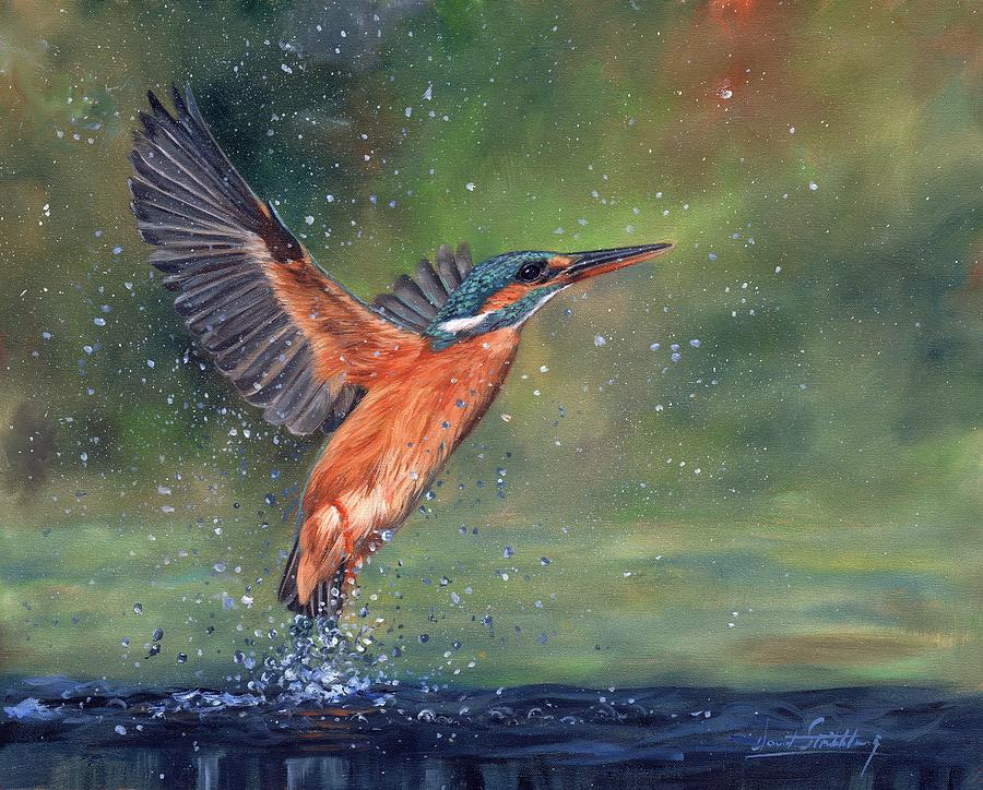 Kingfisher Painting - Kingfisher #2 by David Stribbling