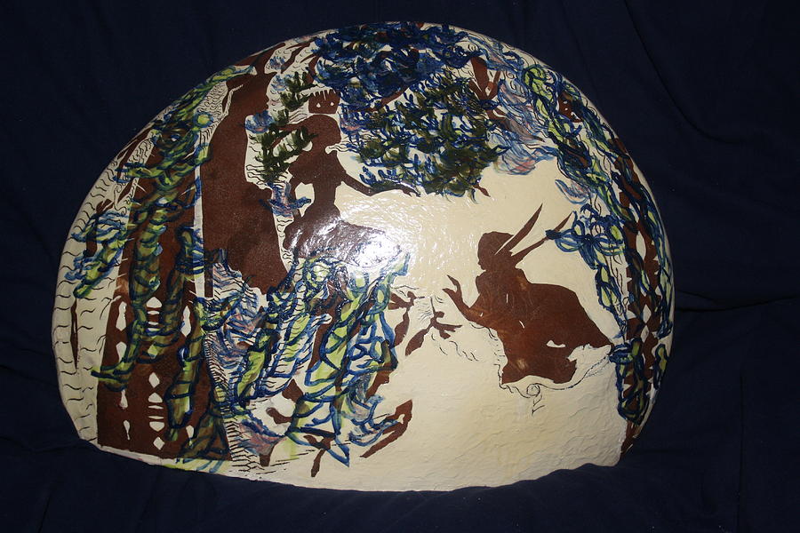 Kintu and Nambi #1 Ceramic Art by Gloria Ssali