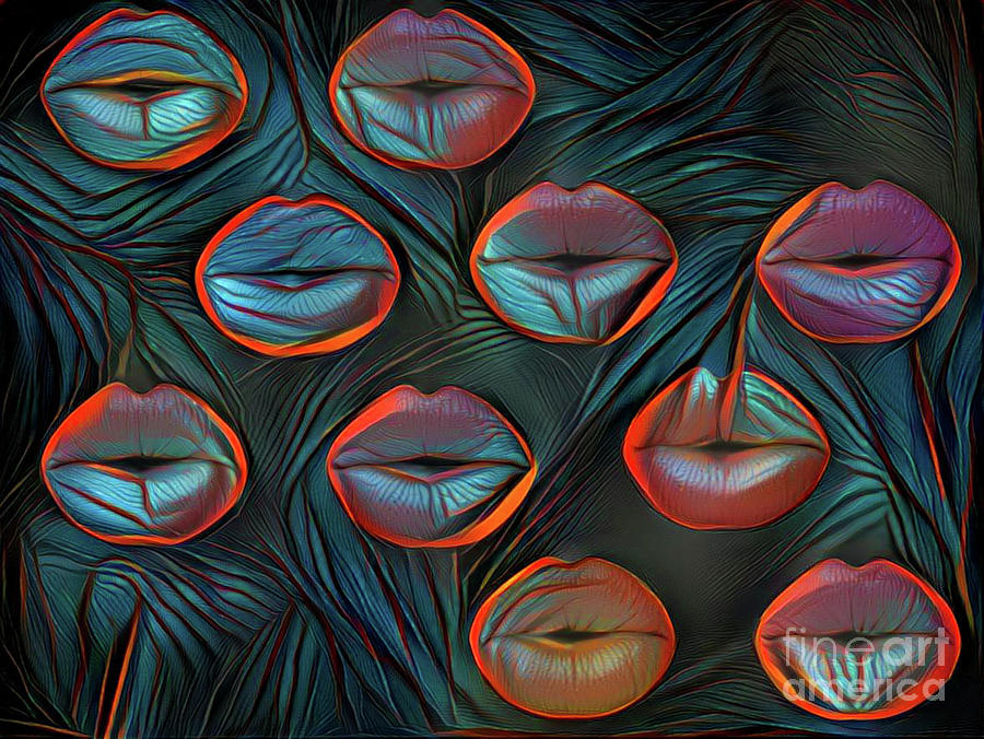 Beauty Digital Art - Kissing Lips #1 by Amy Cicconi