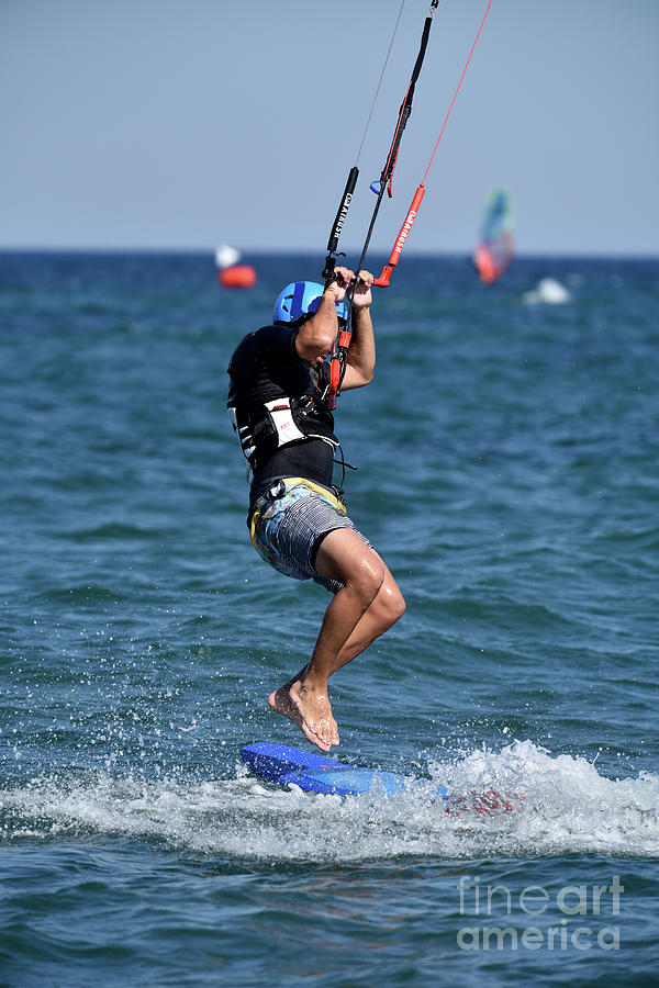 Kite surfing #7 Photograph by George Atsametakis