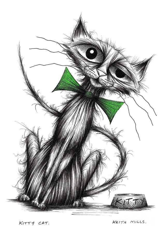 Kitty cat #4 Drawing by Keith Mills