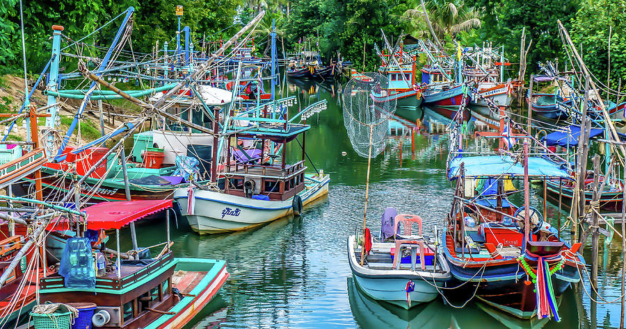 Koh Phangan - Longtail Boat Port #1 Photograph by Ryan Kelehar