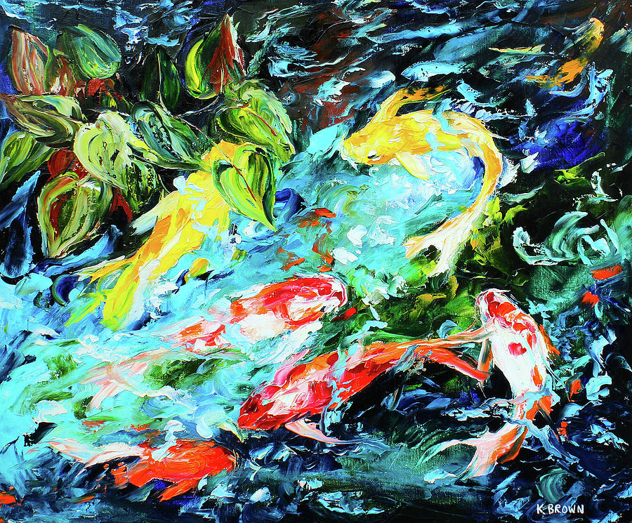 Koi Pond #2 Painting by Kevin Brown