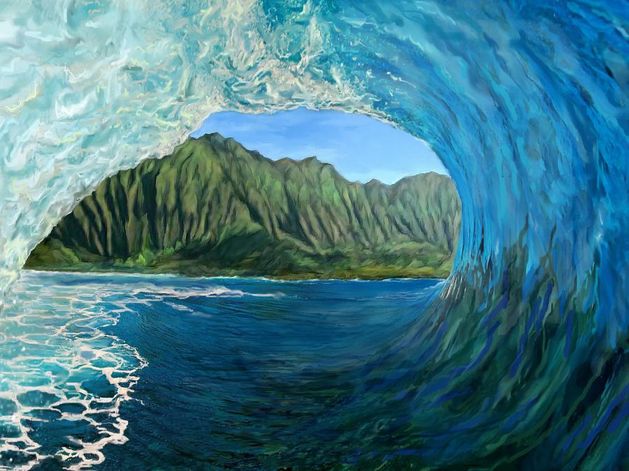 Koolau Wave #1 Painting by Stephen Jorgensen