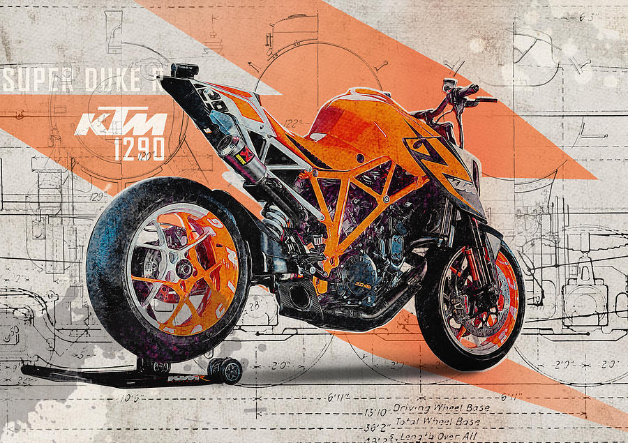 Transportation Digital Art - KTM 1290 Super Duke R #1 by Yurdaer Bes