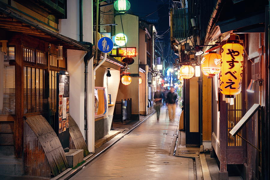 Kyoto night street #1 Photograph by Songquan Deng
