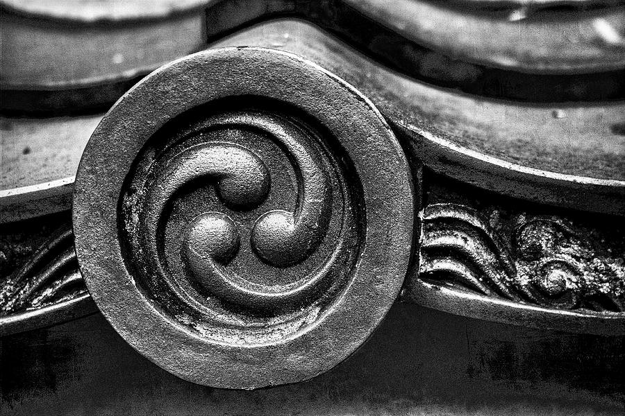 Architecture Photograph - Kyoto Temple Roof Tile Detail #1 by Carol Leigh