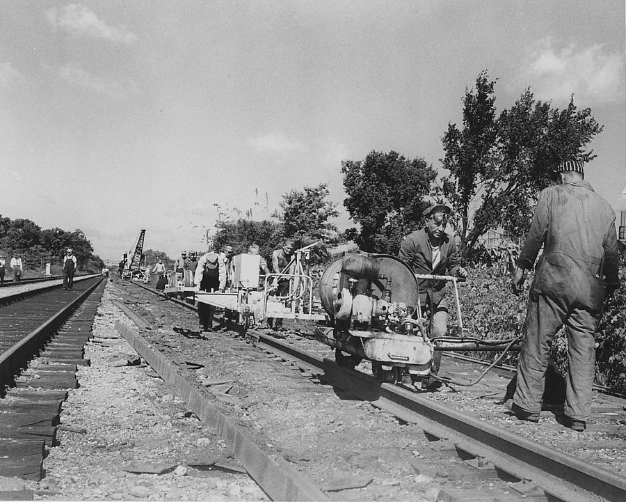 Laborers Working on Track #2 Photograph by Chicago and North Western Historical Society