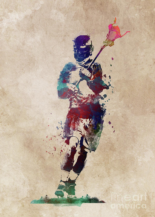 Lacrosse player digital art #1 Digital Art by Justyna Jaszke JBJart
