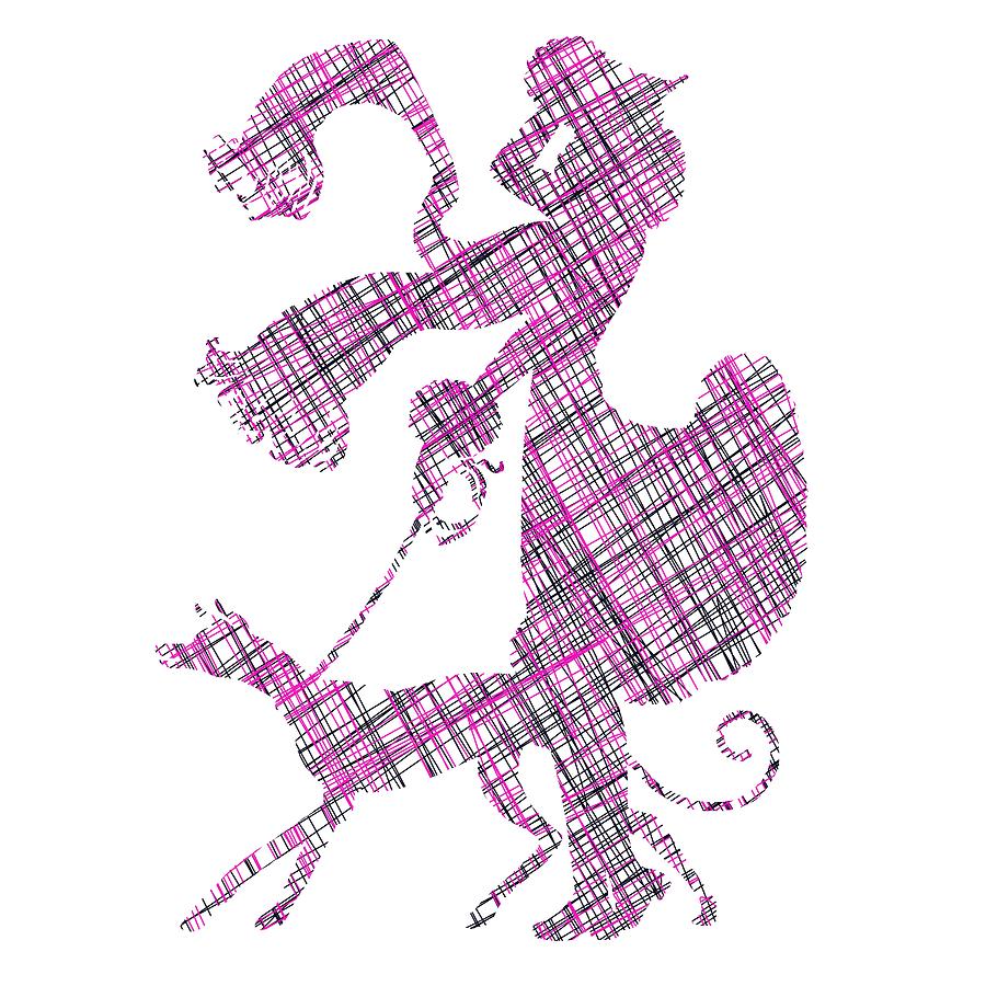 Lady Dog Walker Threads Transparent Background #1 Digital Art by Barbara St Jean