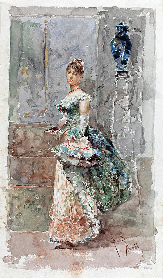  Lady in Formal Dress #1 Painting by Salvador Barbudo Sanchez