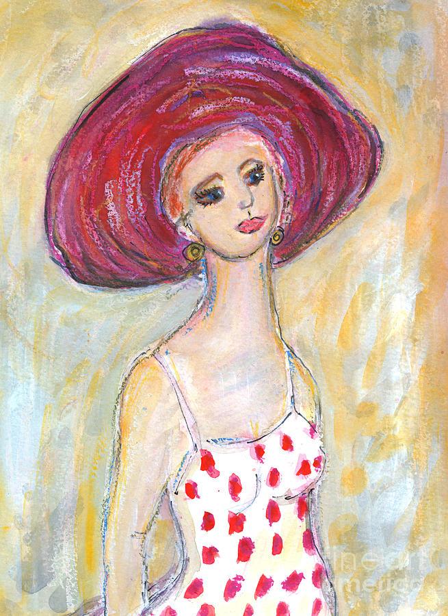 Lady with Hat Painting by Ingrid Becker - Fine Art America