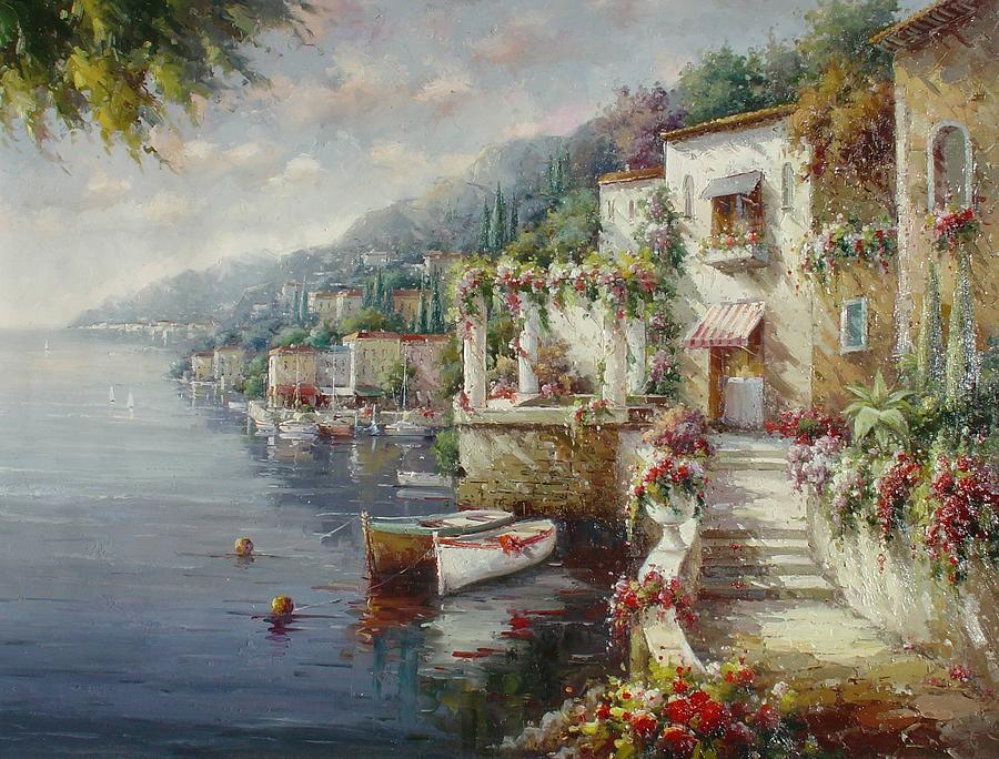 Lago di Como Painting by Lucio Campana - Fine Art America