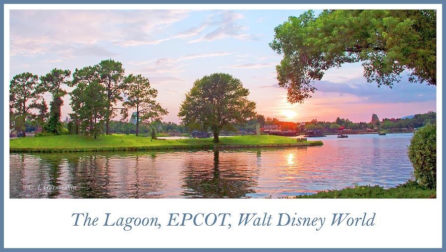 Lagoon, EPCOT, Walt Disney World at Sunset #2 Photograph by A Macarthur Gurmankin