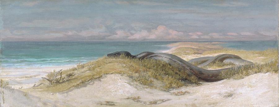 Lair of the Sea Serpent #1 Painting by Elihu Vedder