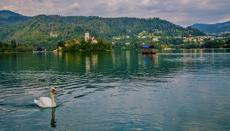 Lake Bled, Slovenia #1 Painting by Lev Kaytsner