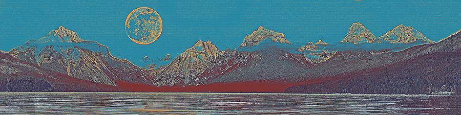 Nature Painting - Lake Mcdonald Poster 3 #1 by Celestial Images