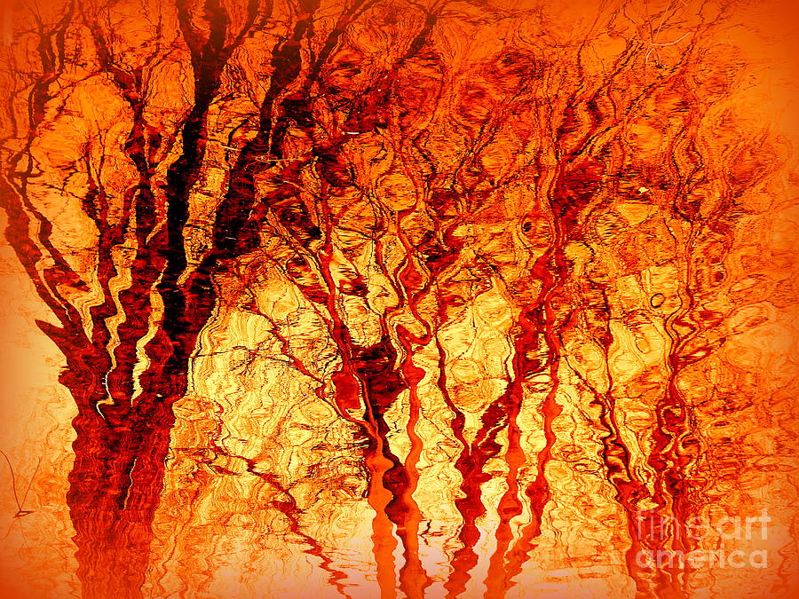 Lake Reflections Abstract #7 #1 Digital Art by Ed Weidman