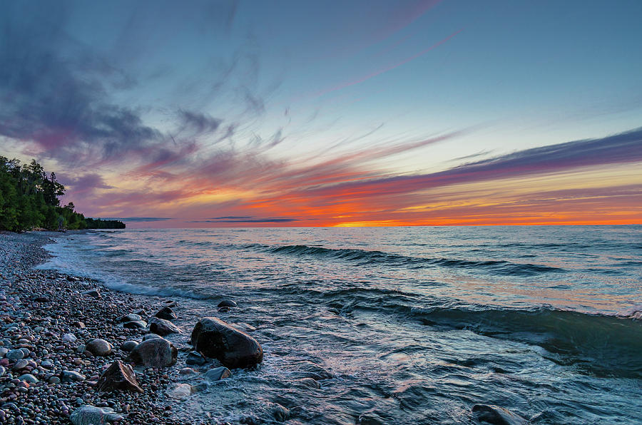 Lake Superior Sunset #1 Photograph by Gary McCormick