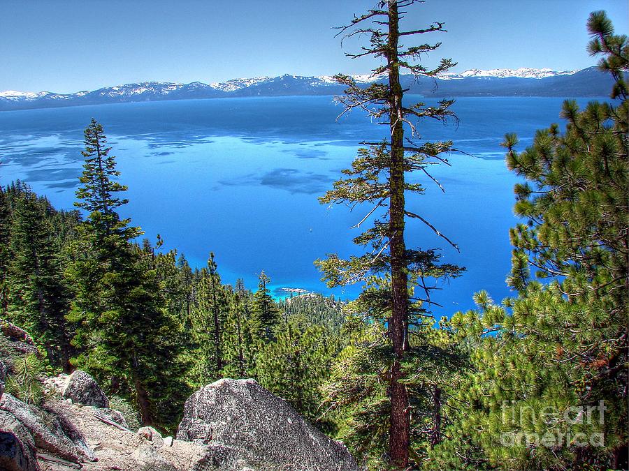 Lake Tahoe Photograph - Lake Tahoe from Flume Trail over Sand Harbor State Park #1 by Scott McGuire