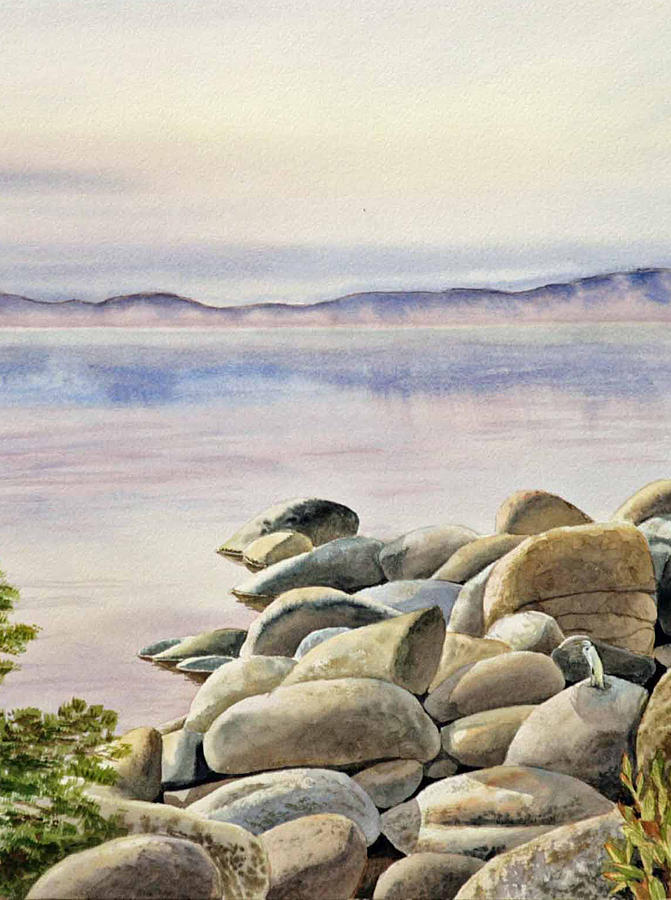 Mountain Painting - Lake Tahoe #2 by Irina Sztukowski