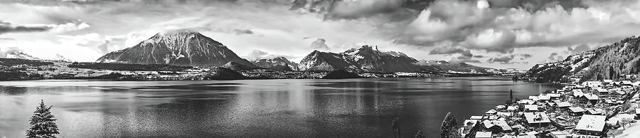 Lake Thun And Merzligen Switzerland Panorama #2 Photograph by Mountain Dreams