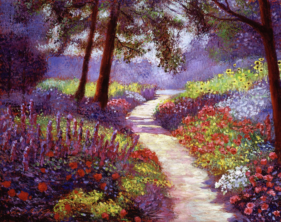 Lakeside Garden #1 Painting by David Lloyd Glover