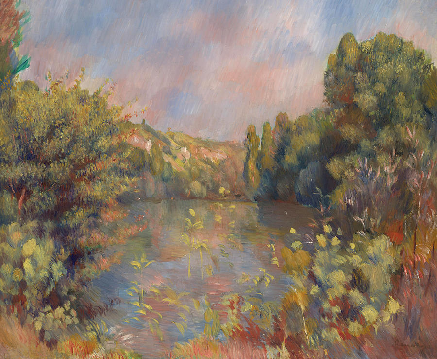 Pierre Auguste Renoir Painting - Lakeside Landscape #1 by Pierre-Auguste Renoir