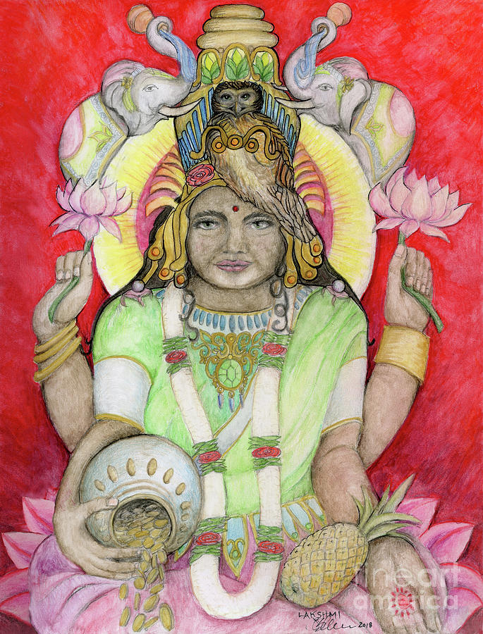 Lakshmi Painting by Jo Thomas Blaine