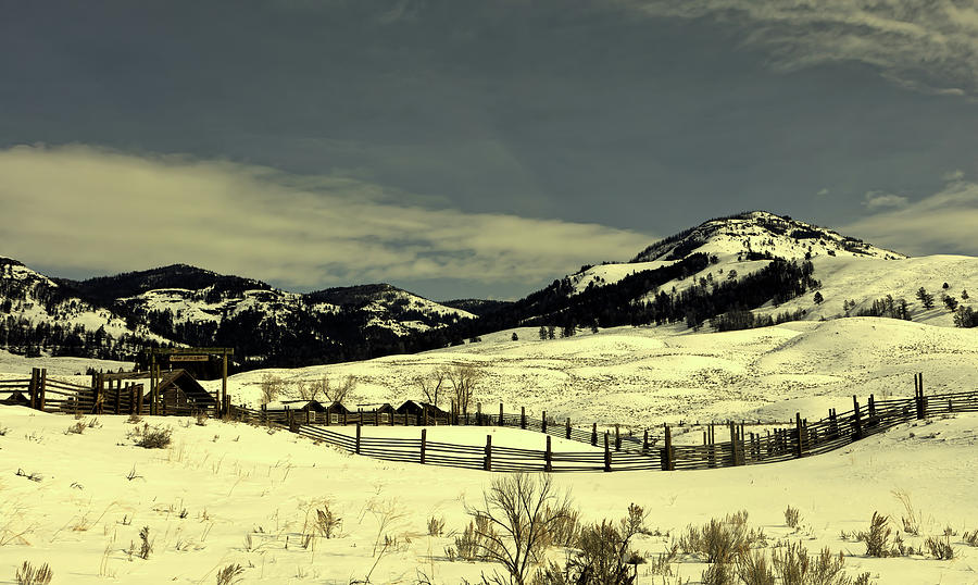 Lamar Ranger Station In Winter - Yellowstone #1 Photograph by Mountain Dreams
