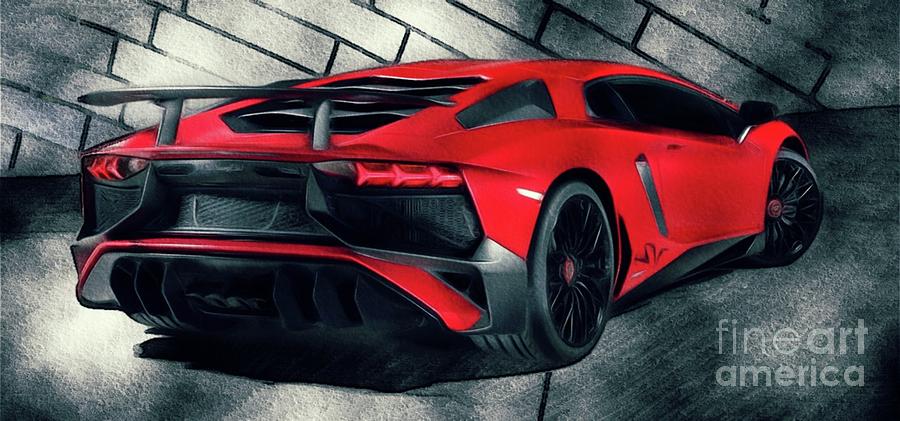 Lamborghini Painting by Esoterica Art Agency - Pixels