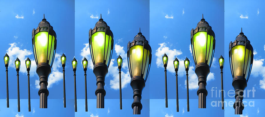 Lamp Painting - Lamp posts by Navin Seeing things differently  #1 by Navin Joshi