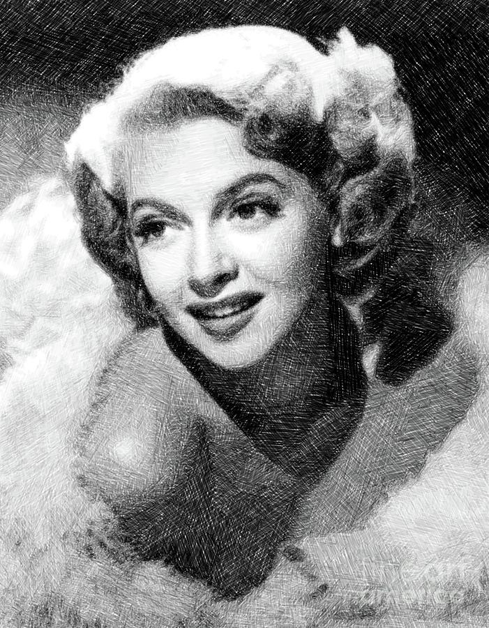 Hollywood Drawing - Lana Turner, Vintage Actress by JS #1 by Esoterica Art Agency