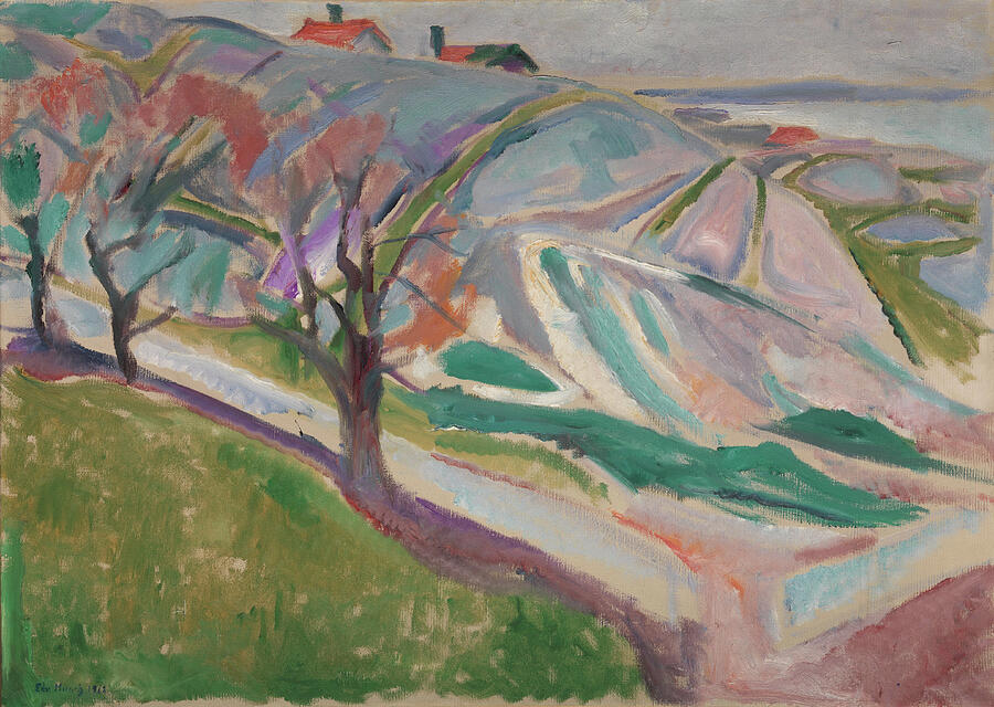 Landscape, Kragero, from 1912 Painting by Edvard Munch